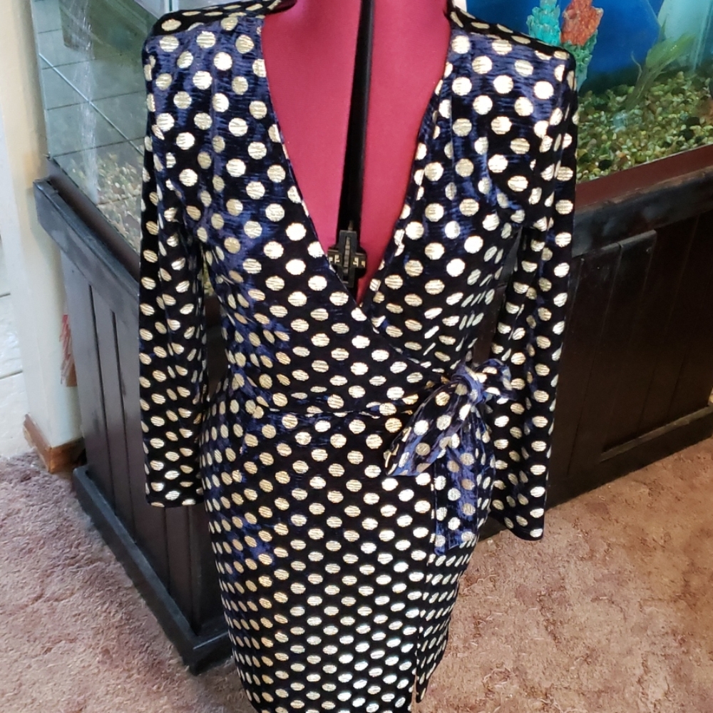 Topshop gold dot dress size 6 nwt